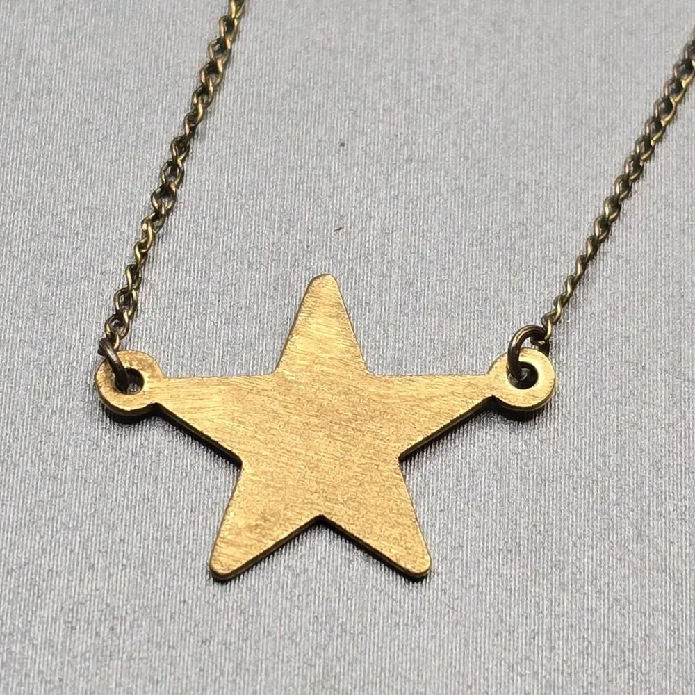 VTG Carla 14K Gold Filled Star Pendant Choker Necklace 15" Minimalist Celestial - Picture 10 of 16